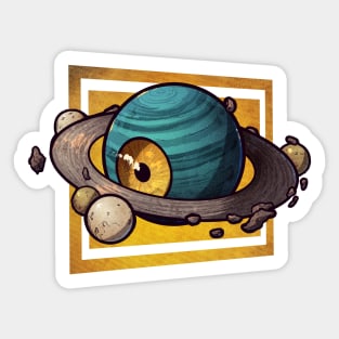 Eye Planet Cyan Sticker